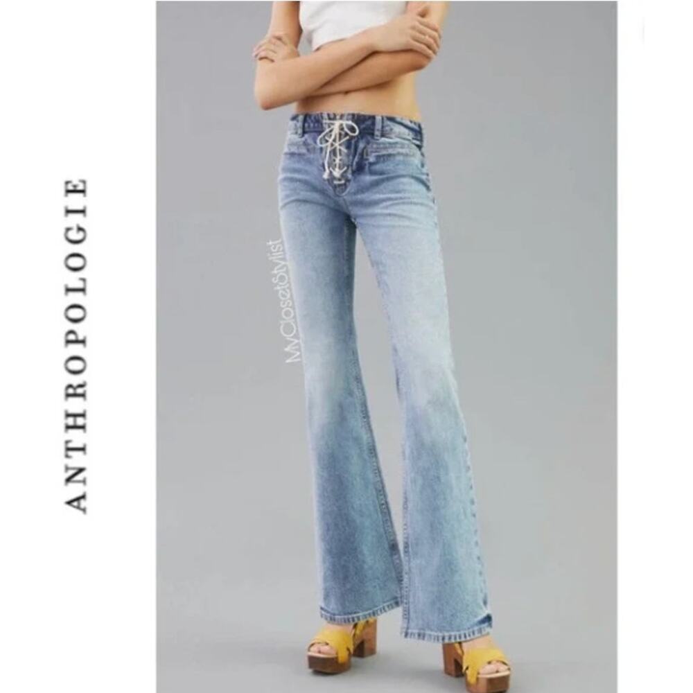Anthropologie Pilcro The Icon Lace-Up Flare Jeans NWT! Size 31 new with tag - Picture 4 of 6